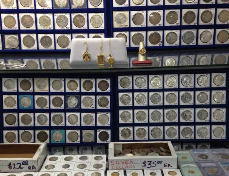 Photo of silver dollar collection