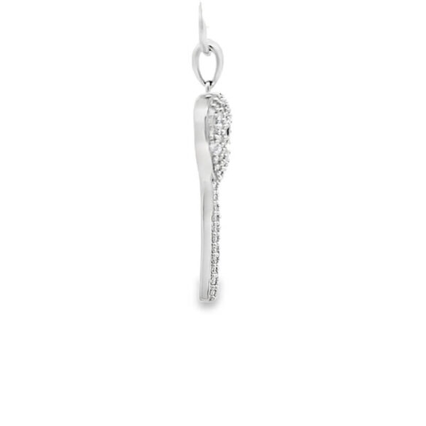 14k White Gold Diamond-Accented Key Pendant