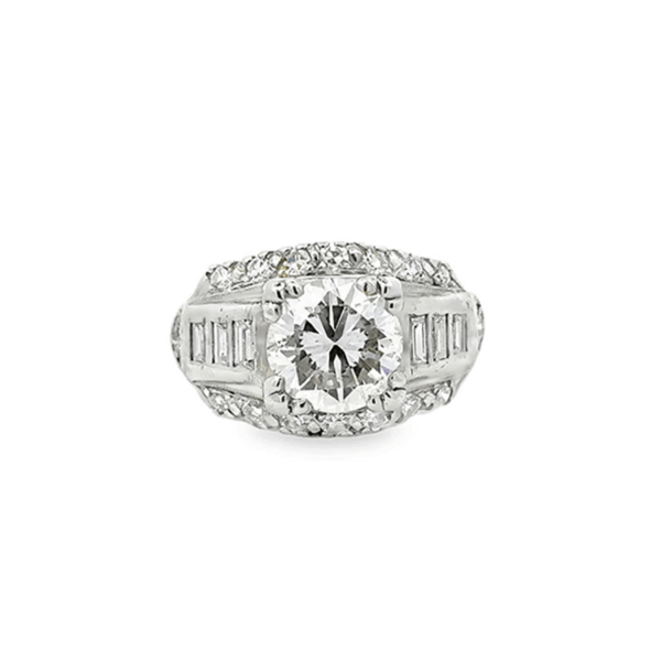 Vintage Platinum & Natural Diamond Estate Ring