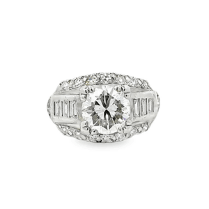 Vintage Platinum & Natural Diamond Estate Ring