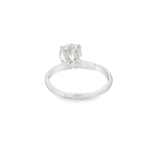 18k White Gold Solitaire Ring with Natural Round Brilliant Cut Diamond